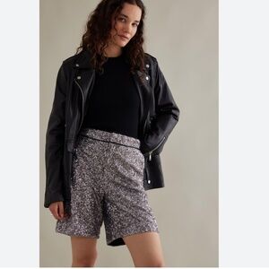 Anthropologie Maeve Sequin Longline Shorts Size 6